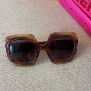Brown Oversized Square Sunglasses - Women Accessories